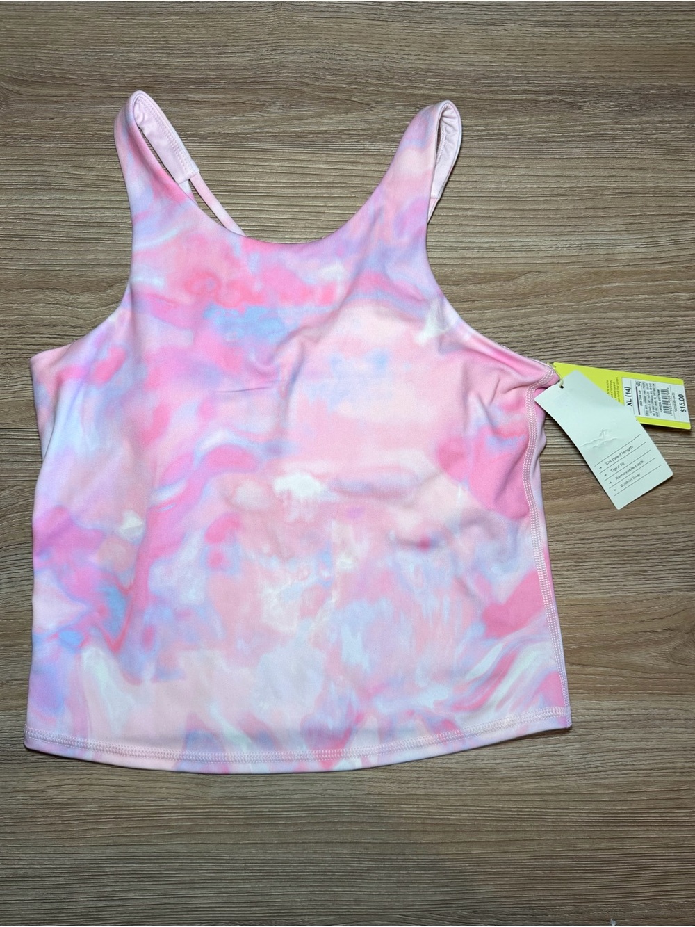 Girls  Pink Tie-Dye Active Tank Top